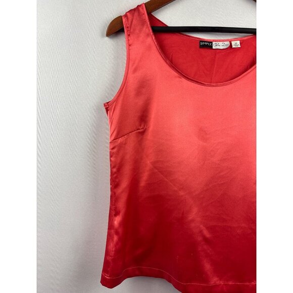 Simply Chloe Dao Womens Red Satin Tank Top XS - Picture 2 of 5